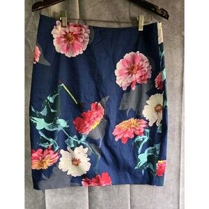 Banana Republic Womens Midi Floral Skirt  Sz 12 Casual Professional Easter
